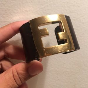 Fendi Logo Wooden Cuff